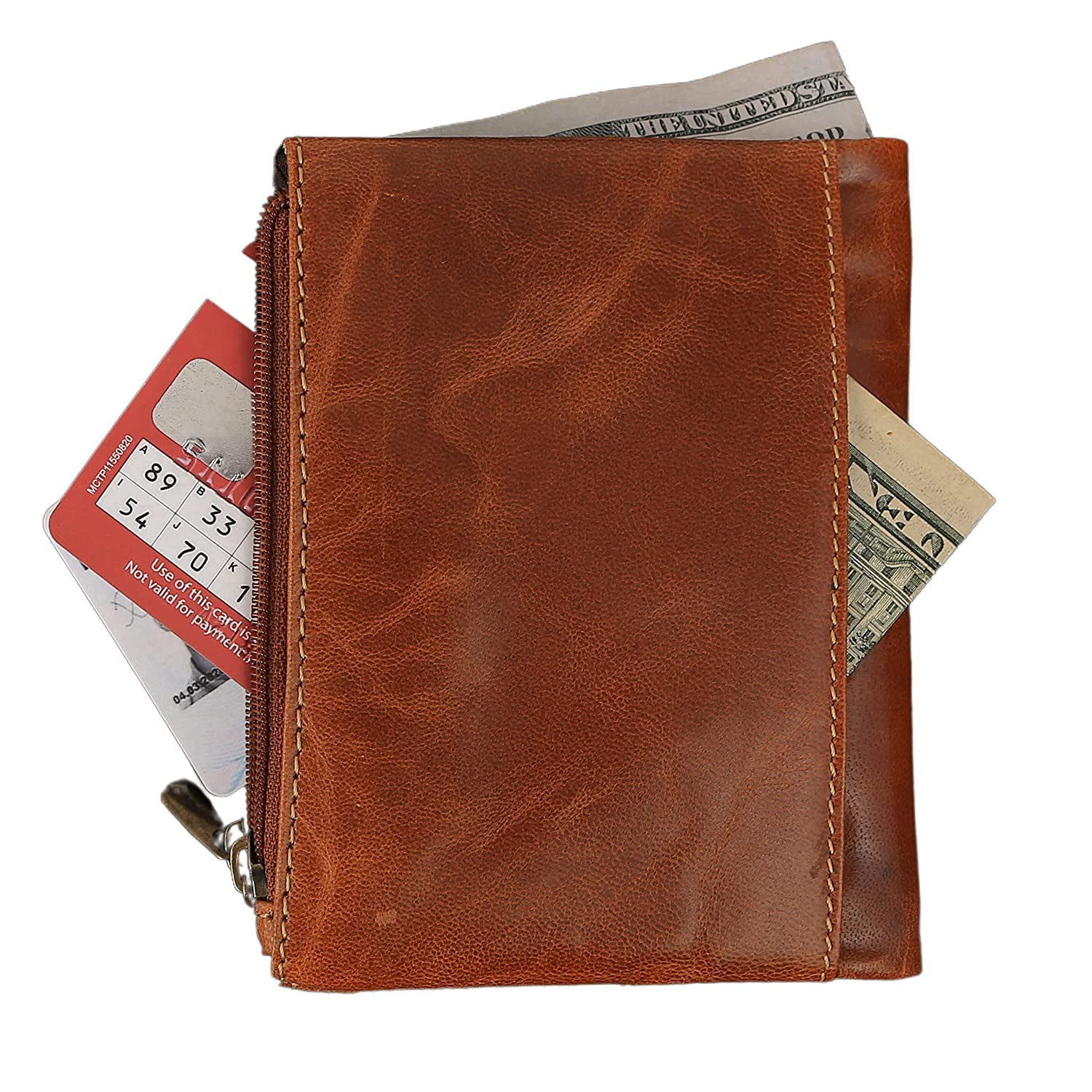 Double Zipper Bifold Wallet